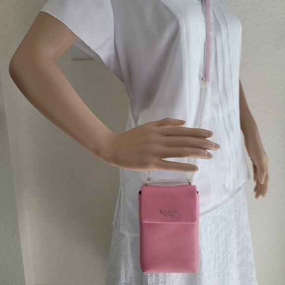 KATE SPADE Bradley North/South Pebbled Leather Phone Crossbody- Rococo Pink🎈⭐ - Picture 16 of 16